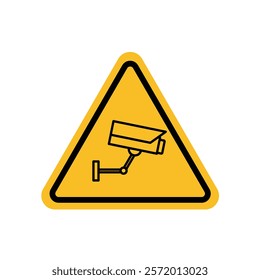 Video surveillance sign in yellow color