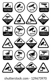 Video surveillance signs - Big black set