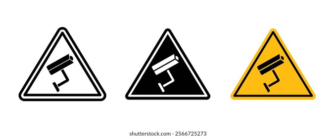 Video surveillance signs vector collection pack
