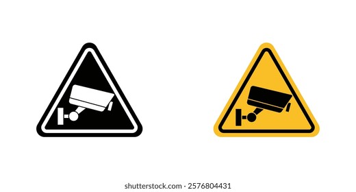 Video surveillance signs vector pack for web designs