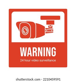 Video surveillance square flat sticker