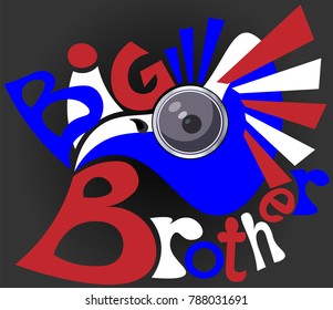 Video Surveillance Systems Eagle In Red-white-blue Color Big Brother Logo