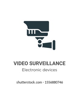 Video surveillance vector icon on white background. Flat vector video surveillance icon symbol sign from modern electronic devices collection for mobile concept and web apps design.