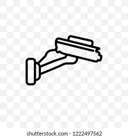 video surveillance vector linear icon isolated on transparent background, video surveillance transparency concept can be used for web and mobile