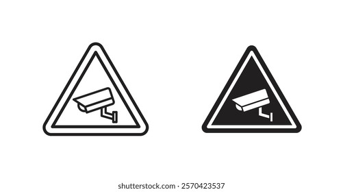 Video surveillance vectors web signs set