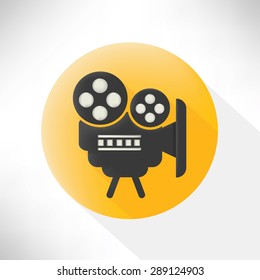 Video symbol icon,flat design,clean vector