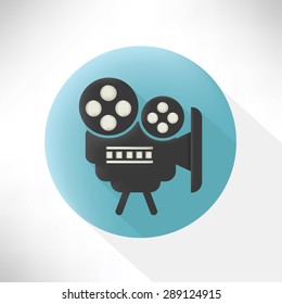 Video symbol icon,flat design,clean vector