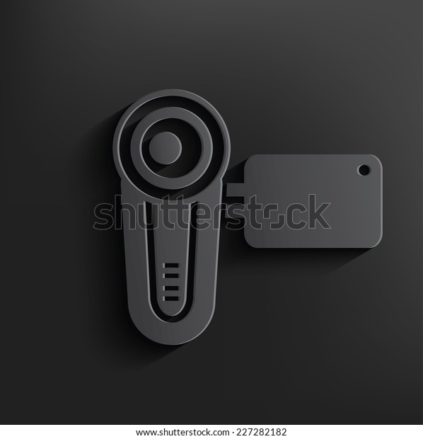 Video symbol on\
black background,clean\
vector