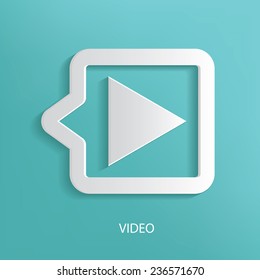Video symbol on blue background,clean vector