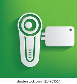 Video symbol on green background,clean vector