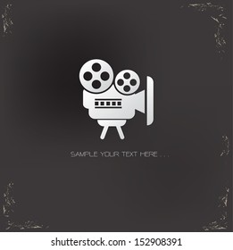 Video symbol on grunge background,vector