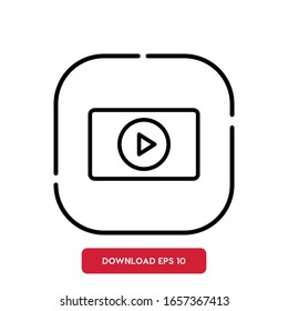 Video symbol, webinar outline vector icon. Modern, simple flat vector illustration for web site or mobile app