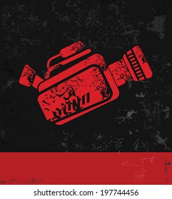 Video symbol,grunge vector