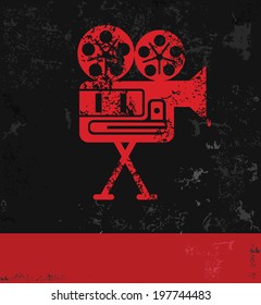 Video symbol,grunge vector