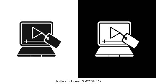 Video Tag icon line art vector