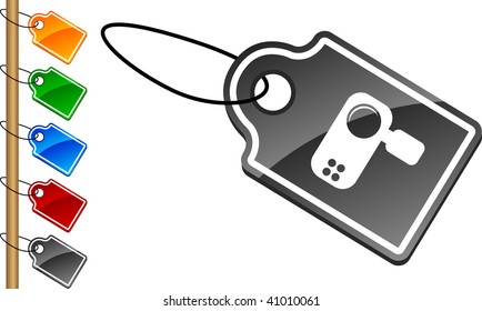  Juego de etiquetas de vídeo. Ilustración vectorial.