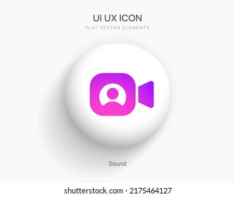 Video Talk And Video Chat Icon. Video Icon. Camera Icon. Player Symbol. Live Stream Icon For UI UX, Mobile App, Presentation With Soft UI, Neumorphism Technical.