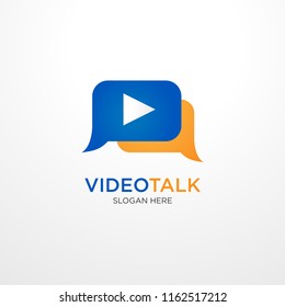 video talk logo template with crattive concept use for business website brand or startup application identity vector eps 10