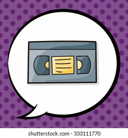 video tape doodle, speech bubble