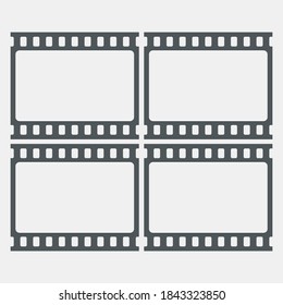Video tape photo film strip frame quality vector illustration cut