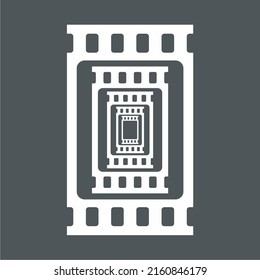Video tape photo film strip frame quality vector illustration cut