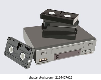 reproductor de cintas de vídeo y tecnología VHS de los años 90