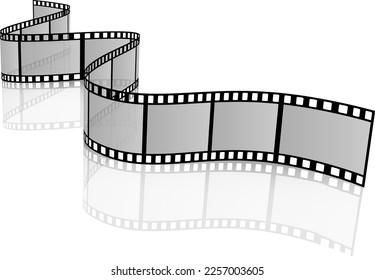 Video tape roll. Retro movie film strip