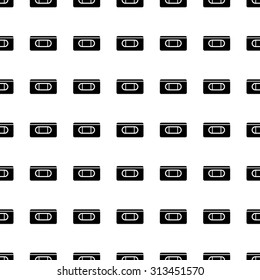 video tape vector icon seamless pattern, tiling ornament on white.