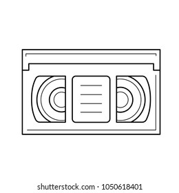 Video tape vector line icon isolated on white background. Video tape line icon for infographic, website or app. Icon designed on a grid system.
