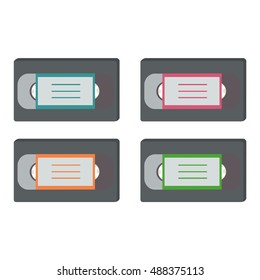 Video tapes, retro movies. Vector illustration.