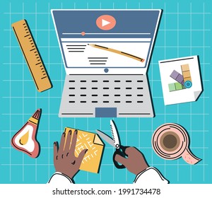 enseñando video DIY manos con herramientas