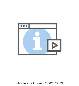 Video teaching and training - informational video icon w video button