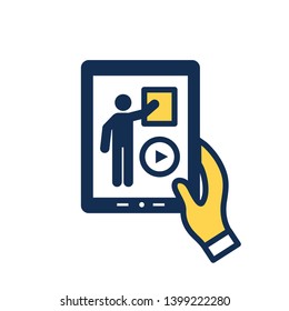 Video Teaching And Training - Informational Video Icon With Video Button