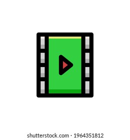 Video Technology Outline Icon Logo Vector Illustration
