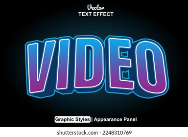 video text effect with graphic style and editable.