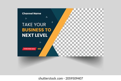 Video thumbnail for corporate and digital marketing agency and editable thumbnail for business marketing promotional  web banner template.