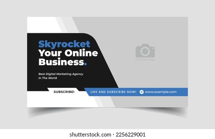 video thumbnail design template. editable customizable thumbnail for live workshop business promotion web banner, video cover photo 