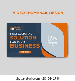 Video thumbnail and web banner template. Video cover photo for social media. business promotion  video cover design 