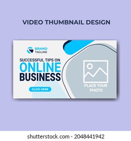 Video thumbnail and web banner template. Video cover photo for social media. business promotion  video cover design 