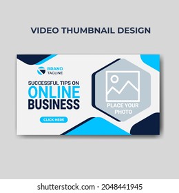 Video thumbnail and web banner template. Video cover photo for social media. business promotion  video cover design 