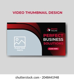 Video thumbnail and web banner template. Video cover photo for social media. business promotion  video cover design 