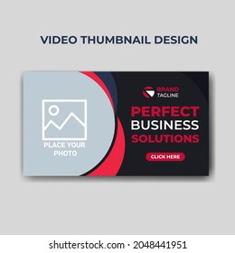 Video thumbnail and web banner template. Video cover photo for social media. business promotion  video cover design 