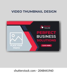 Video thumbnail and web banner template. Video cover photo for social media. business promotion  video cover design 