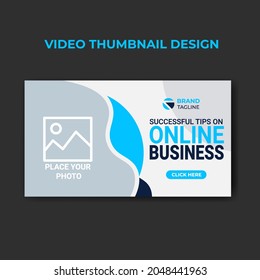 Video thumbnail and web banner template. Video cover photo for social media. business promotion  video cover design 