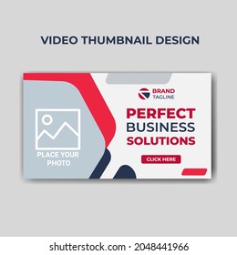 Video thumbnail and web banner template. Video cover photo for social media. business promotion  video cover design 