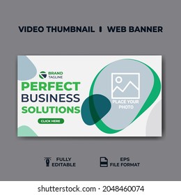 Video thumbnail and web banner template. Video cover photo for social media. business promotion  video cover design 
