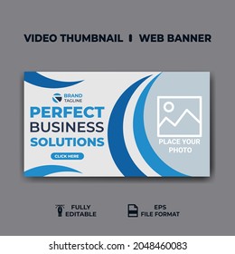 Video thumbnail and web banner template. Video cover photo for social media. business promotion  video cover design 
