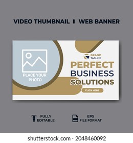 Video thumbnail and web banner template. Video cover photo for social media. business promotion  video cover design 
