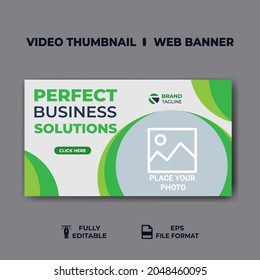 Video thumbnail and web banner template. Video cover photo for social media. business promotion  video cover design 
