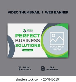 Video thumbnail and web banner template. Video cover photo for social media. business promotion  video cover design 
